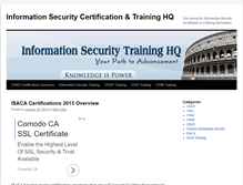 Tablet Screenshot of informationsecuritytraininghq.com